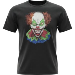 Way To Celebrate Halloween Men 2XL Evil Clown Graphic T-Shirt Black Horror Tee